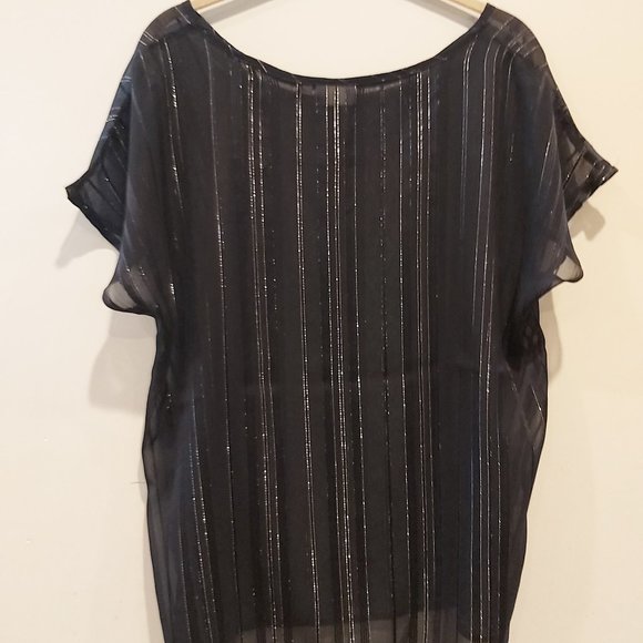 Black sheer short sleeved top - Picture 1 of 5